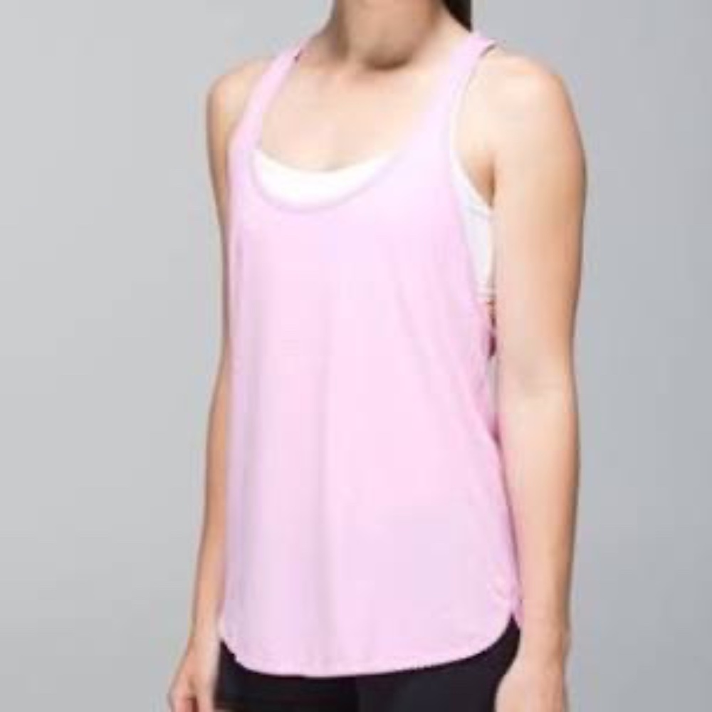 Lululemon 105F Singlet Heathered Vintage Pink and Silver sz 4 EUC
